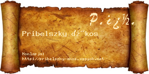 Pribelszky Ákos névjegykártya